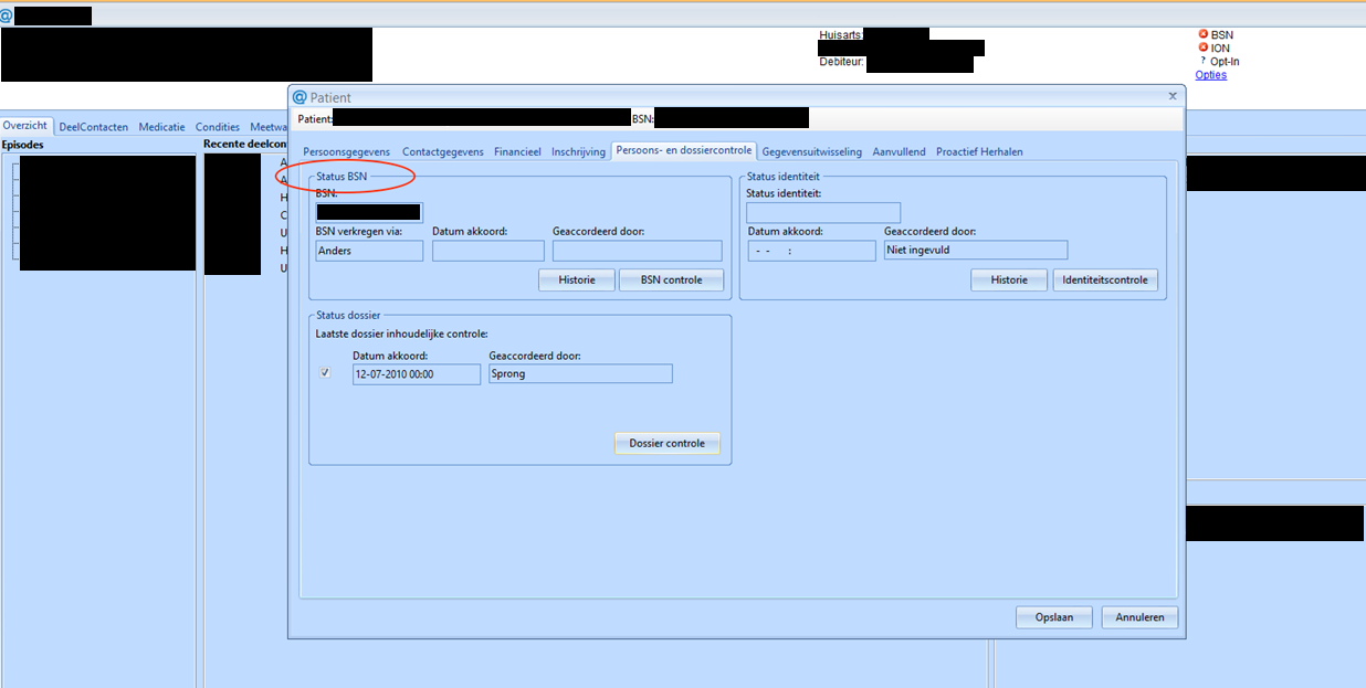 Screenshot locatie BSN